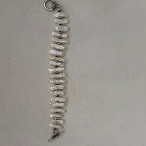 Stanley White and Silver Beaded Bracelet